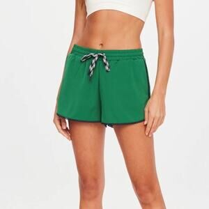 The Upside Austen Green Scallop Trim Run Short Size Small